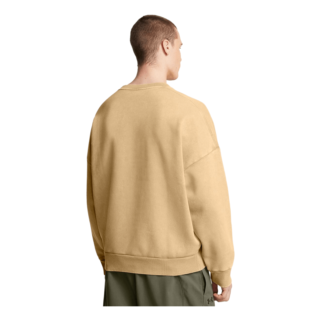 Ua Icon Hwt Flc Wash Os Crew Camel