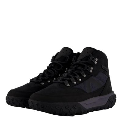 Mid Lace Up Waterproof Hiking  Jet Black