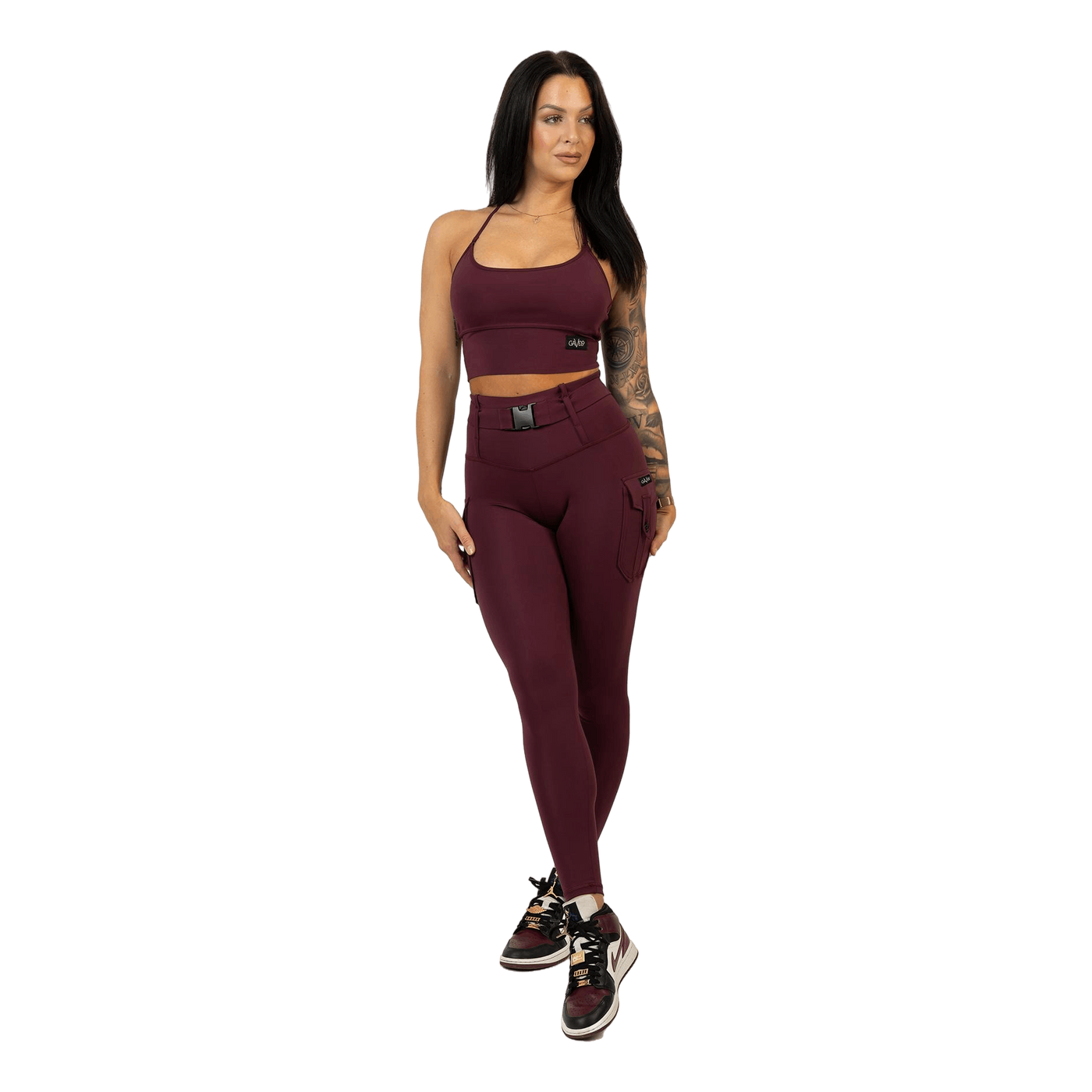 Cargo Burgundy Leggings Dark Red