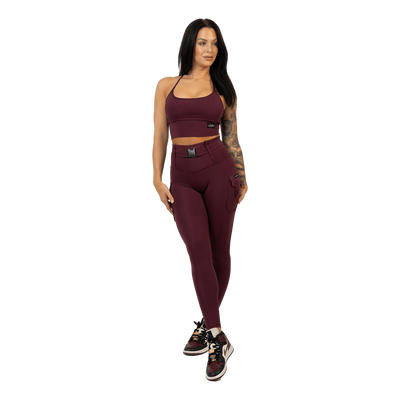 Cargo Burgundy Leggings Dark Red