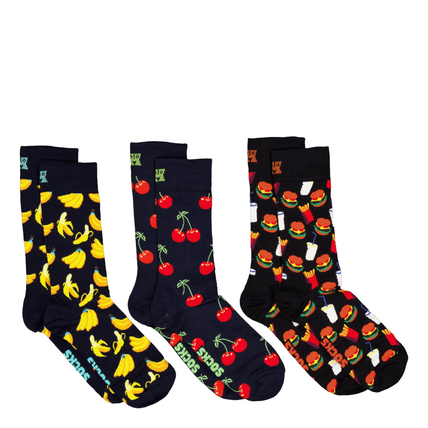 3-pack Food Socks Gift Set Navy