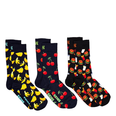 3-pack Food Socks Gift Set Navy