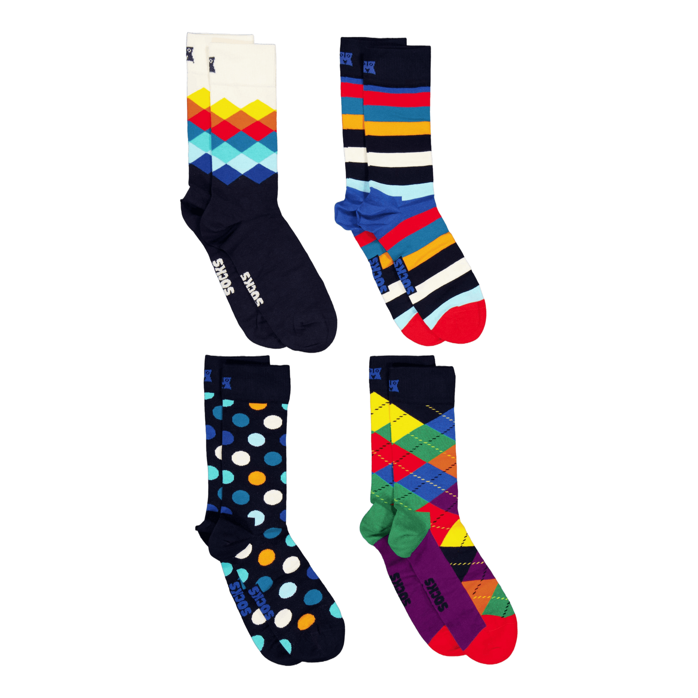 4-pack Multi-color Socks Gift  Navy