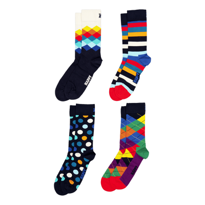 4-pack Multi-color Socks Gift  Navy