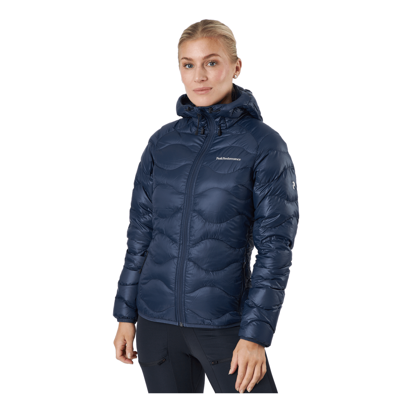 W Helium Down Hood Jacket Blue Shadow