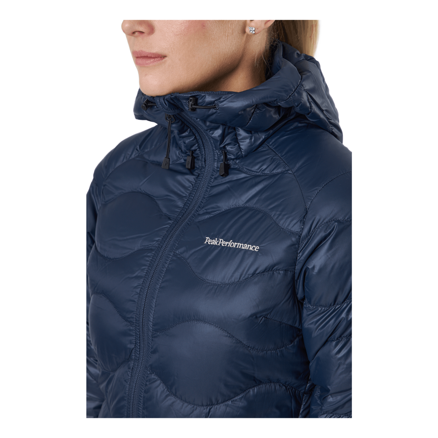 W Helium Down Hood Jacket Blue Shadow