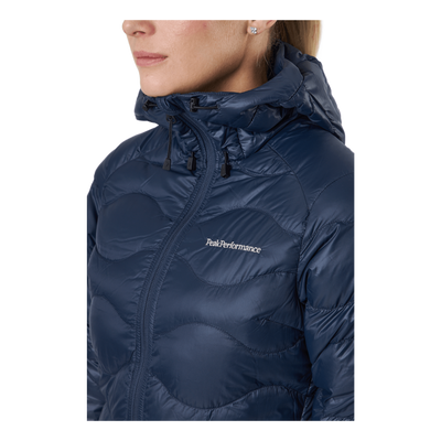 W Helium Down Hood Jacket Blue Shadow