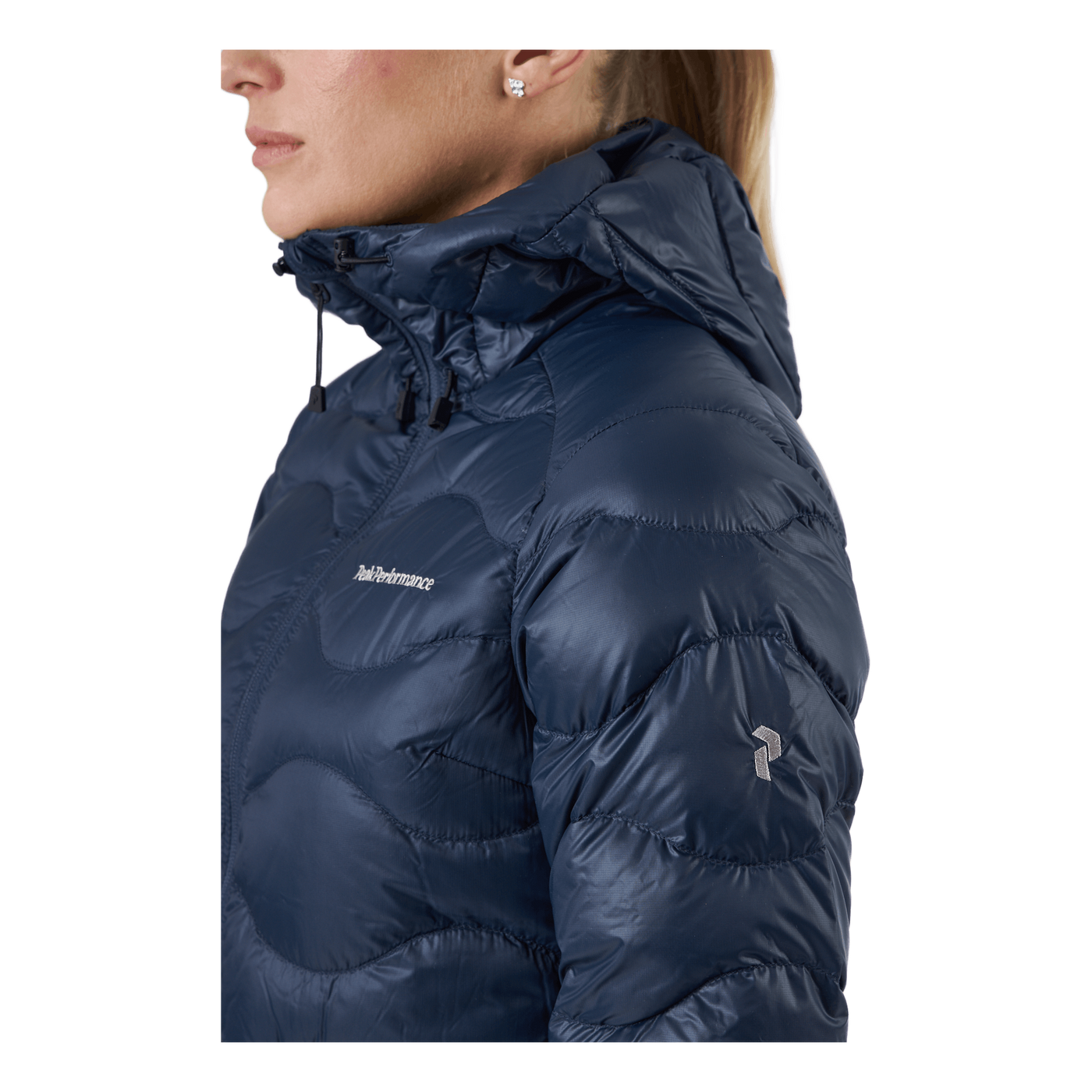 W Helium Down Hood Jacket Blue Shadow