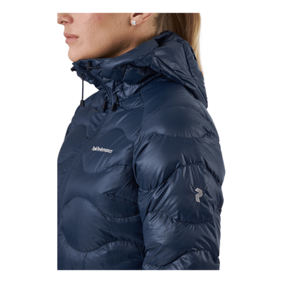 W Helium Down Hood Jacket Blue Shadow