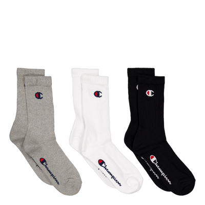 3pk Crew Socks Gray Melange Light