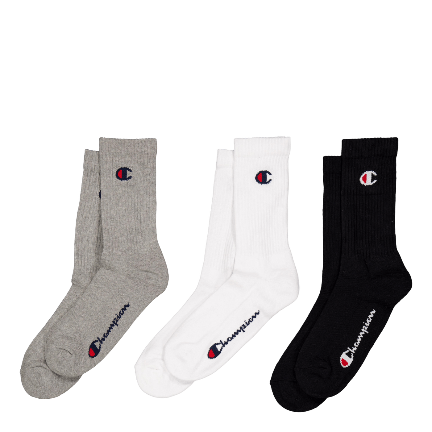 3pk Crew Socks Gray Melange Light