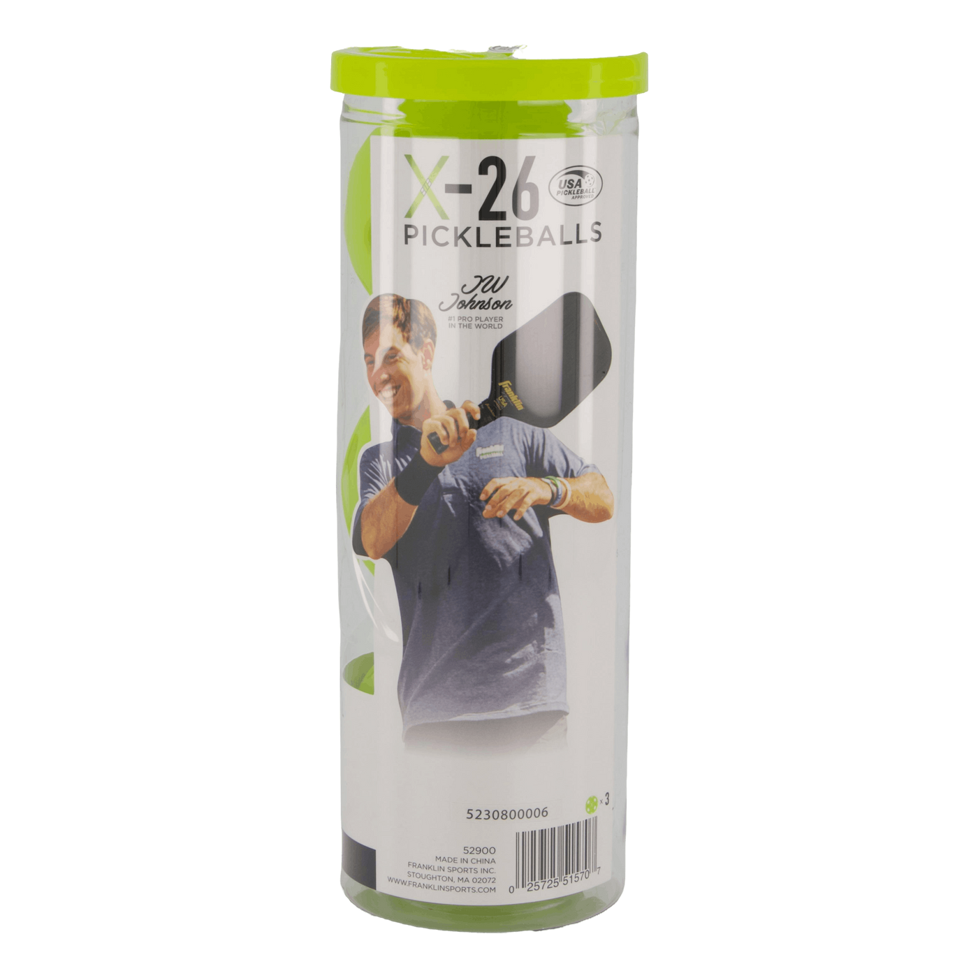 X-26 Indoor Pickleball 3 Pck. Lime-white