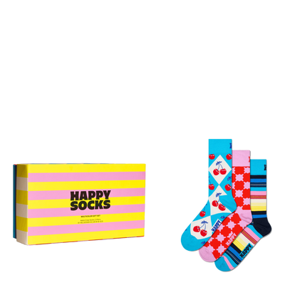 3-pack Checks And Stripes Gift Yellow