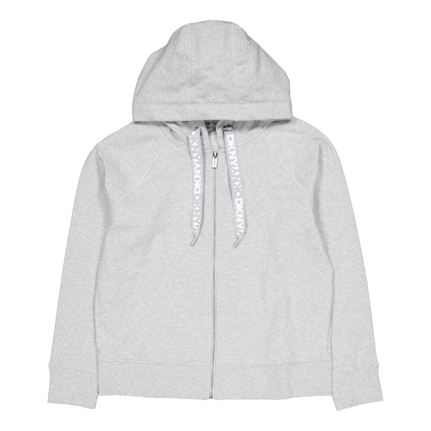 Two Tone Logo Drawcord Zip Hoo Pearl Grey Heather