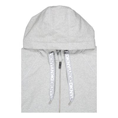 Two Tone Logo Drawcord Zip Hoo Pearl Grey Heather