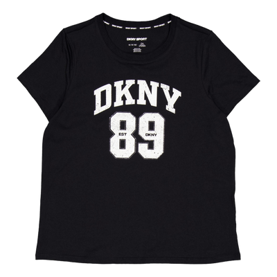 Dkny 89 Lg Crew Nk T Black/eggnog