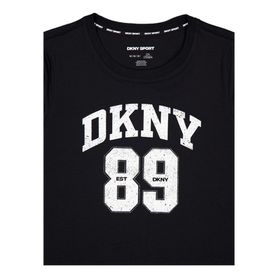 Dkny 89 Lg Crew Nk T Black/eggnog