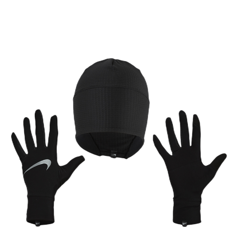 Essential Running Hat And Glove Set W Black