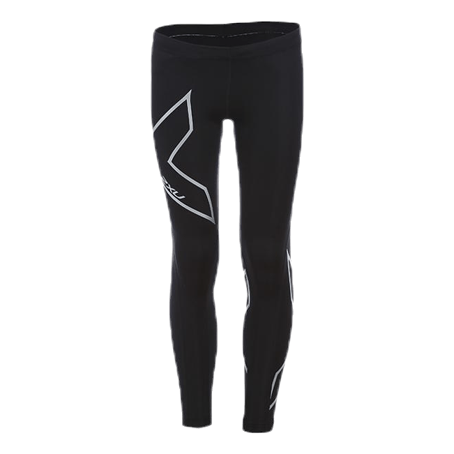 Girl`s Compression Tights-U Junior Black/Silver