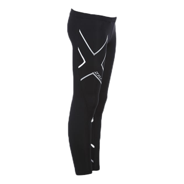 Girl`s Compression Tights-U Junior Black/Silver