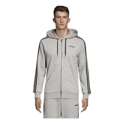 Essentials 3 Stripes Fullzip French Terry Medium Grey Heather / Black