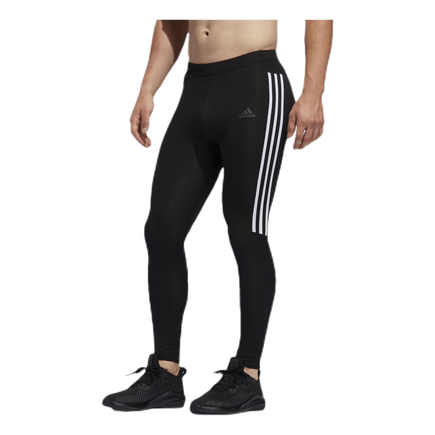 Adidas Run It Tight 3 Stripe Men Black / White