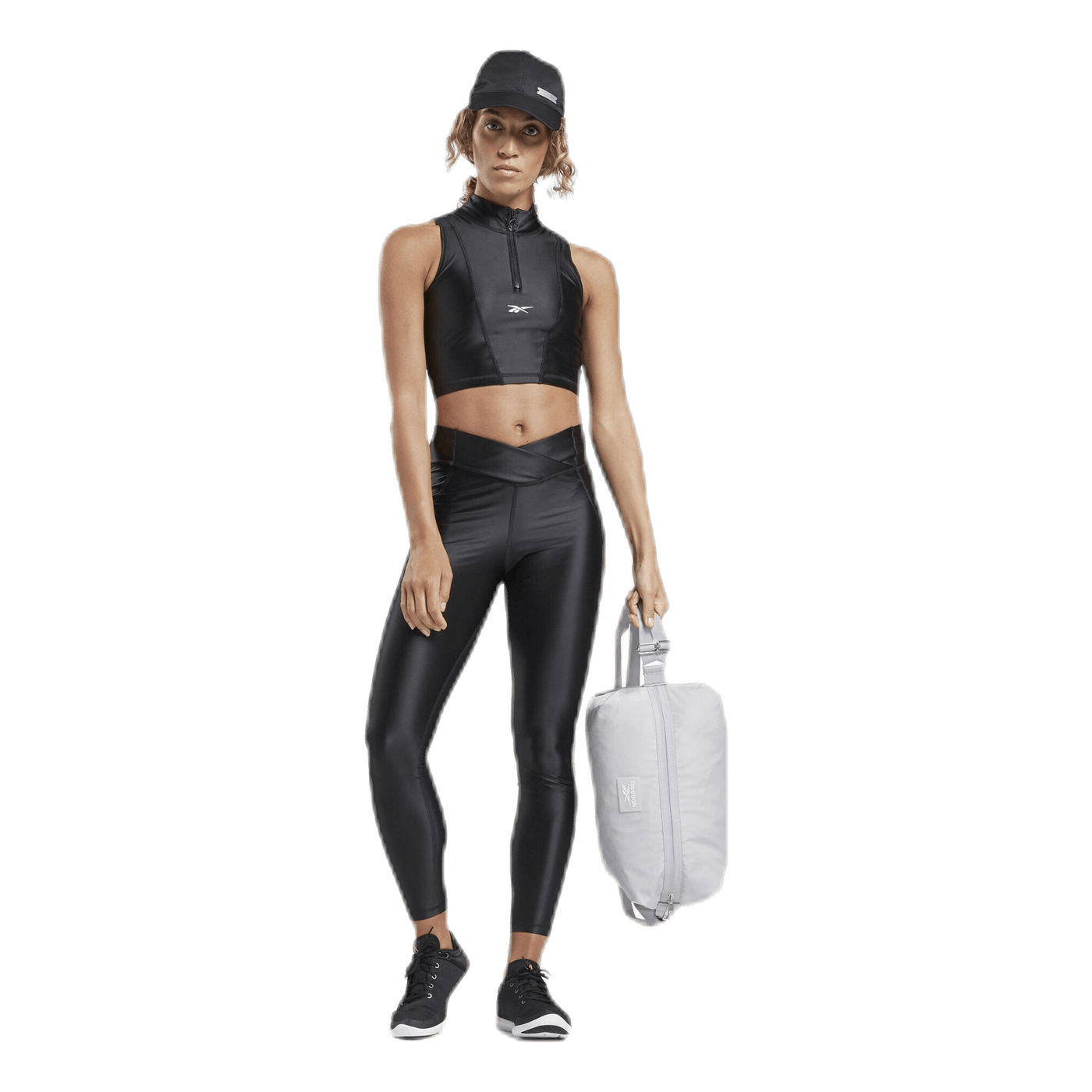 Sh Shiny Lycra Crop Black