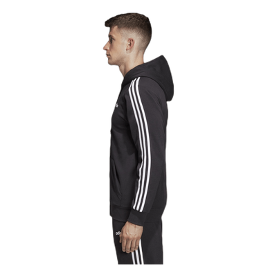 Essentials 3 Stripes Fullzip French Terry Black / White