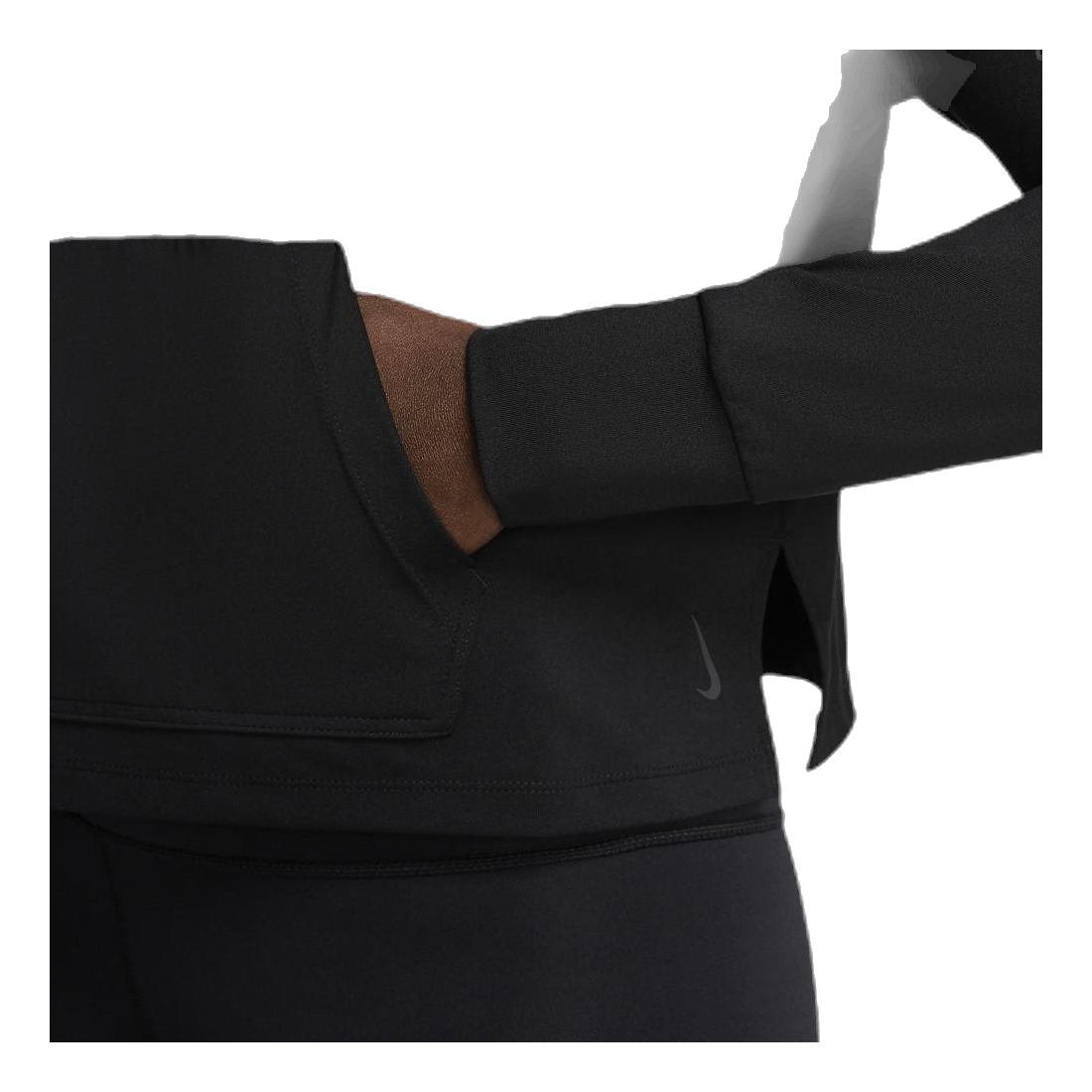 Yoga Jersey Crop Hoodie Black