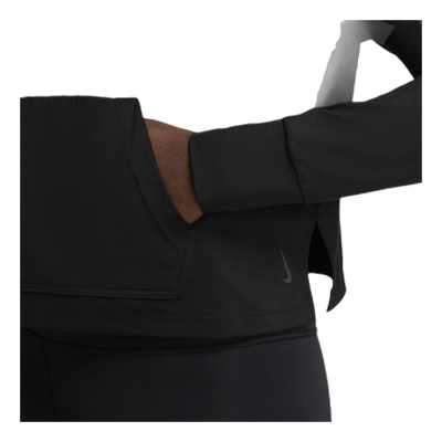 Yoga Jersey Crop Hoodie Black