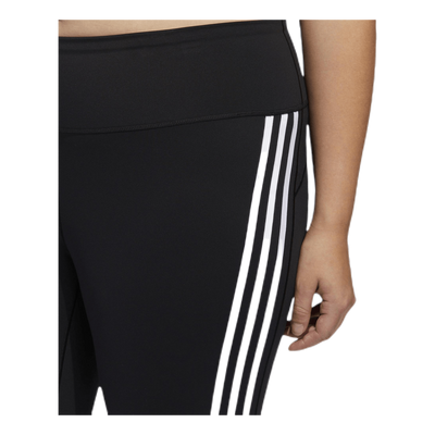 Believe This 2.0 3 Stripe 7/8 Tight Plus Size Black / White