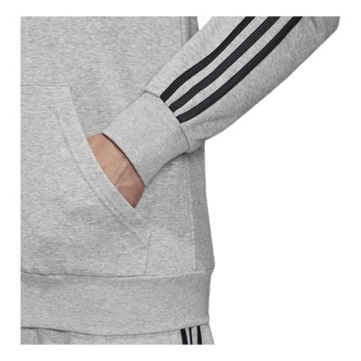 Essentials 3 Stripes Fullzip French Terry Medium Grey Heather / Black