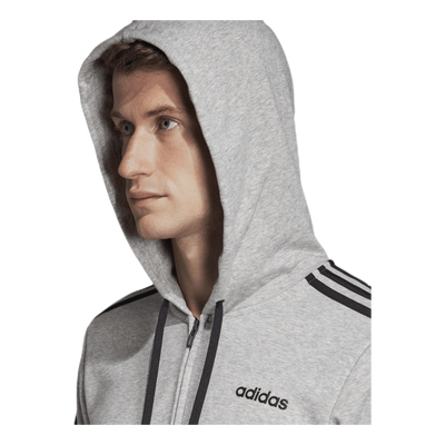 Essentials 3 Stripes Fullzip French Terry Medium Grey Heather / Black