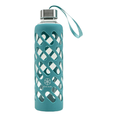 Sure Grip Glass Water Bottle Viridian Blue