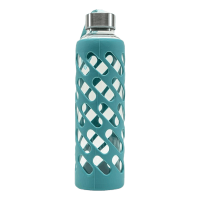 Sure Grip Glass Water Bottle Viridian Blue