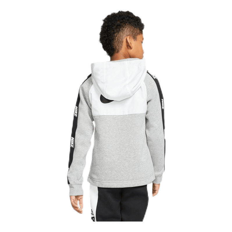 Hybrid 1 2 Zip Fleece Junior White Black Nike Runforest