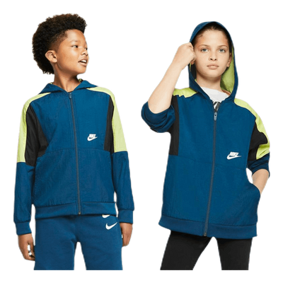 Woven Front Zip Training Junior Blue/Green