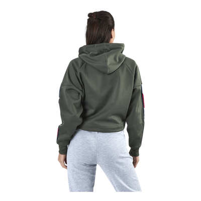 Hoody Cropped With Tape Green