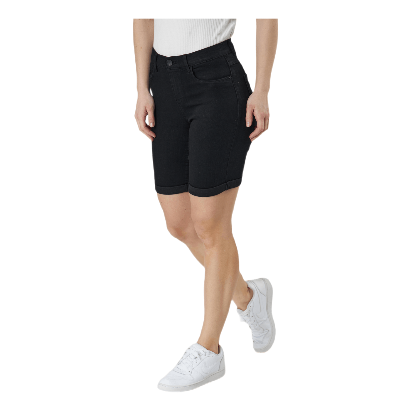 Rain Mid Long Shorts Black