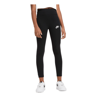 Sportswear Favorites Big Kids' (Girls') High-Waisted Leggings BLACK/WHITE