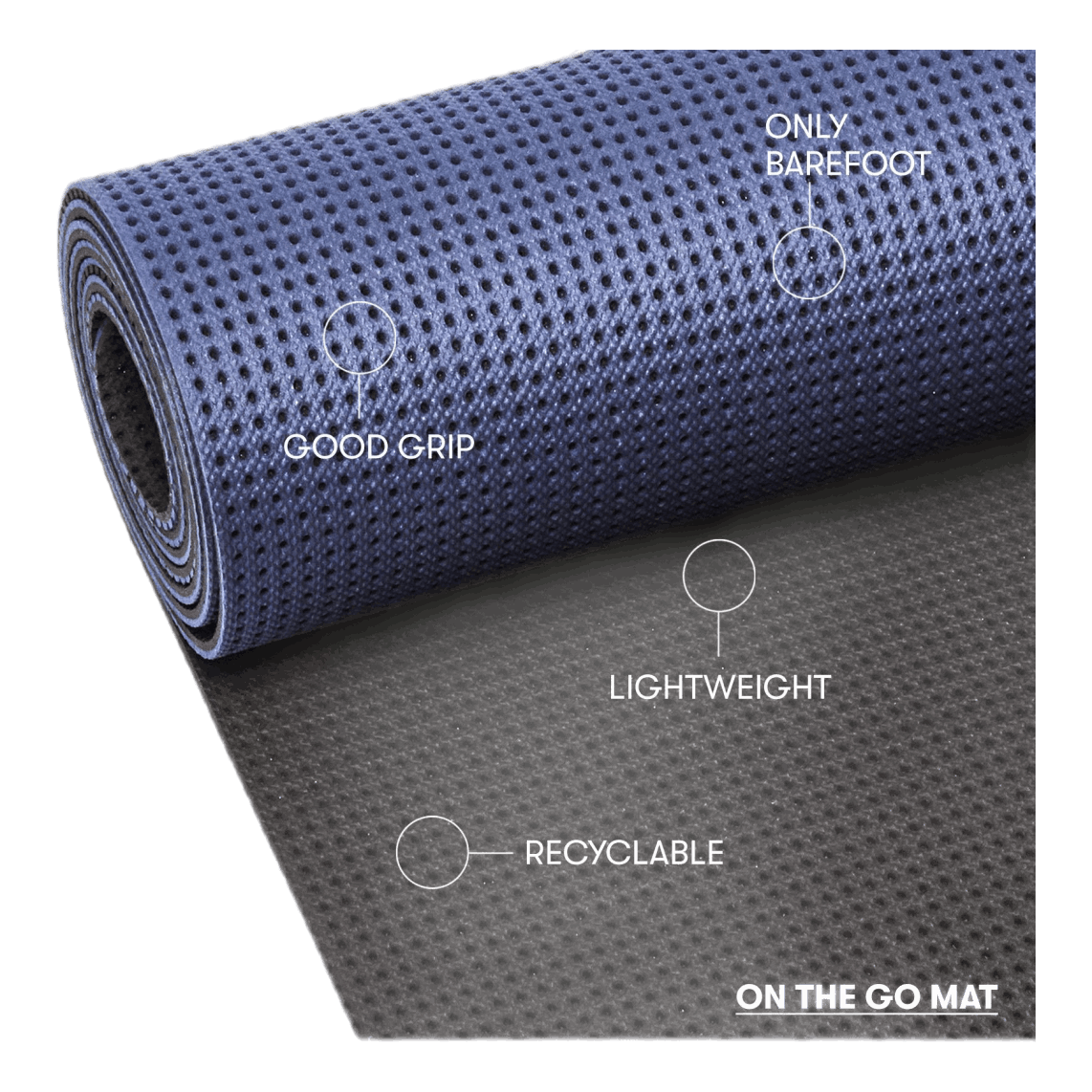 Lightweight Travel mat 4mm Blue/Grey