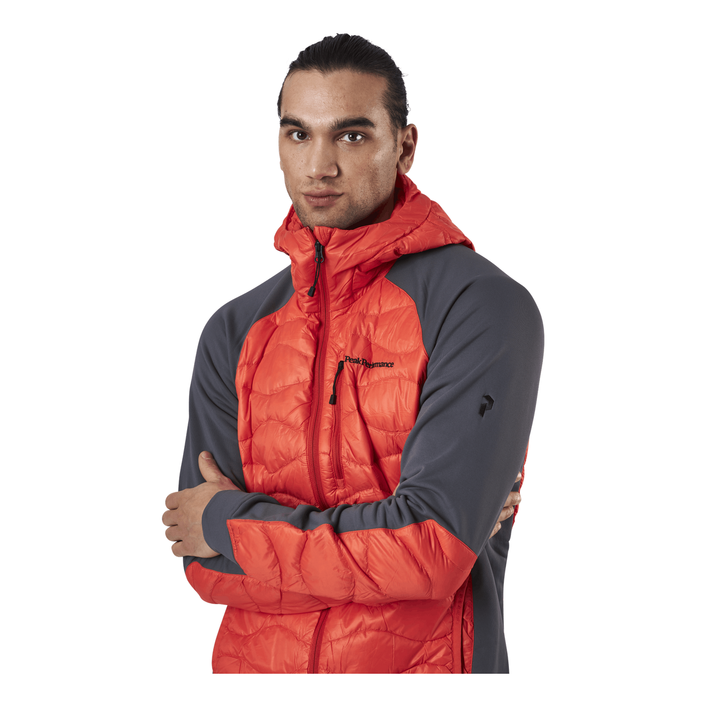 Helium Hybrid Hood Jacket Red