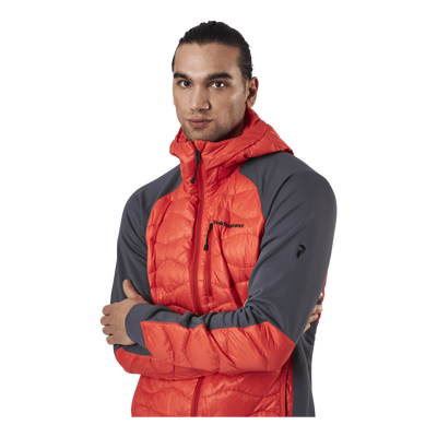 Helium Hybrid Hood Jacket Red