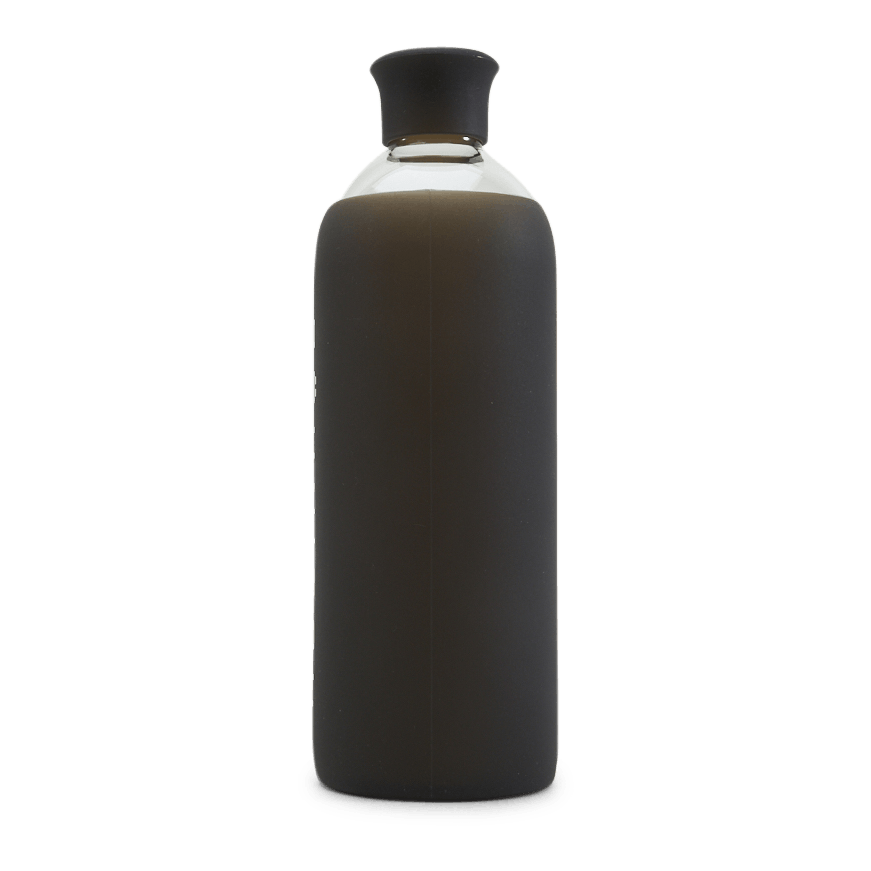 Glass Water Bottle Black