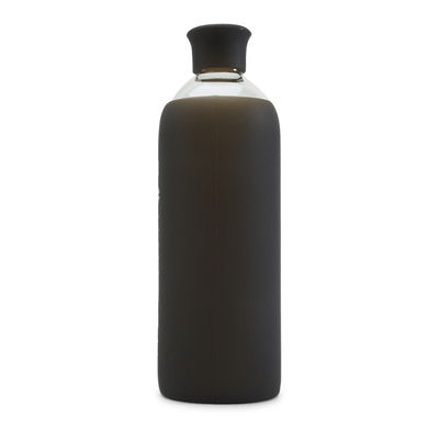 Glass Water Bottle Black