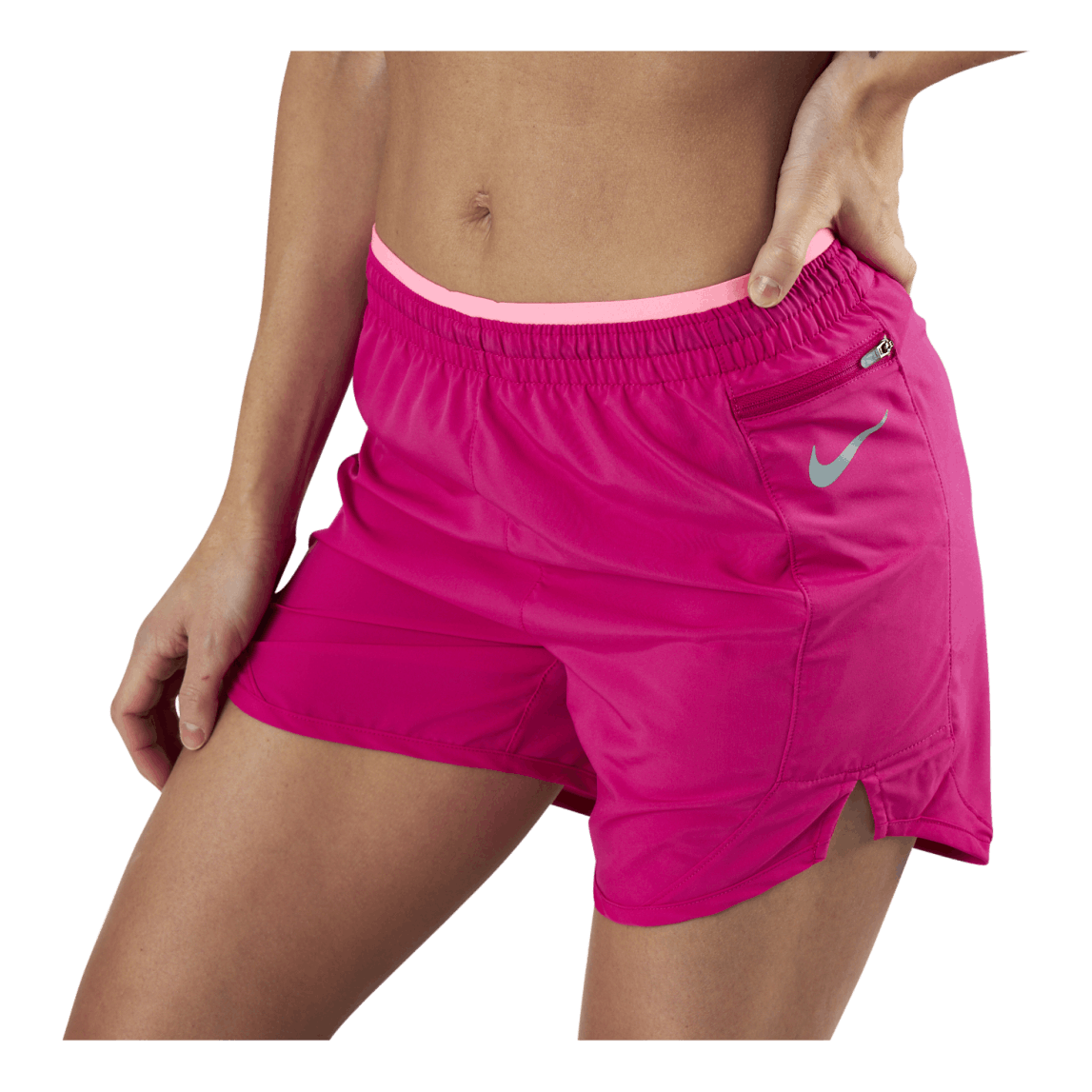 Tempo Luxe 5" Running Short Silver/Red