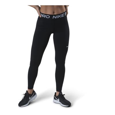 Nike Pro Women's Mid-Rise Mesh-Paneled Leggings BLACK/WHITE