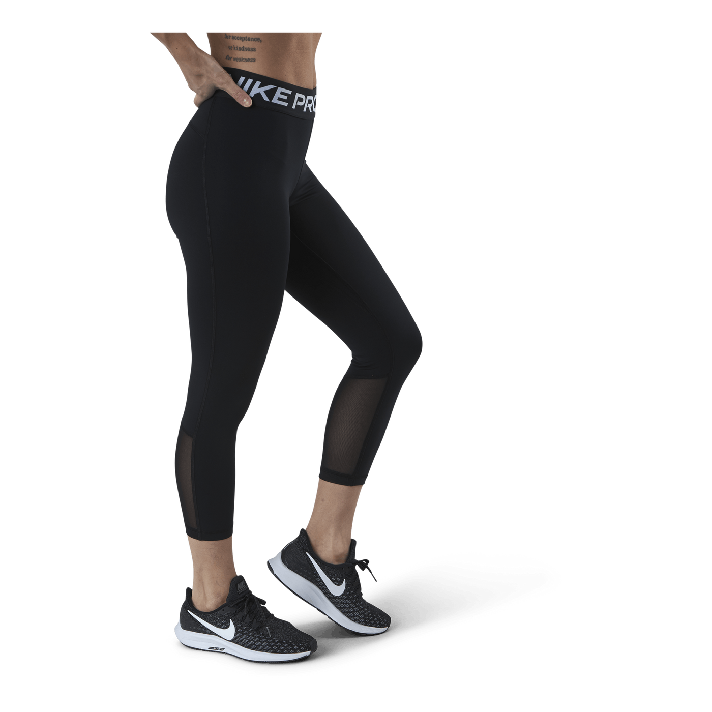 Nike Pro 365 Women's Mid-Rise Crop Leggings BLACK/WHITE