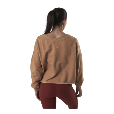 Yoga Off-Mat Fleece V-Neck Pink/White