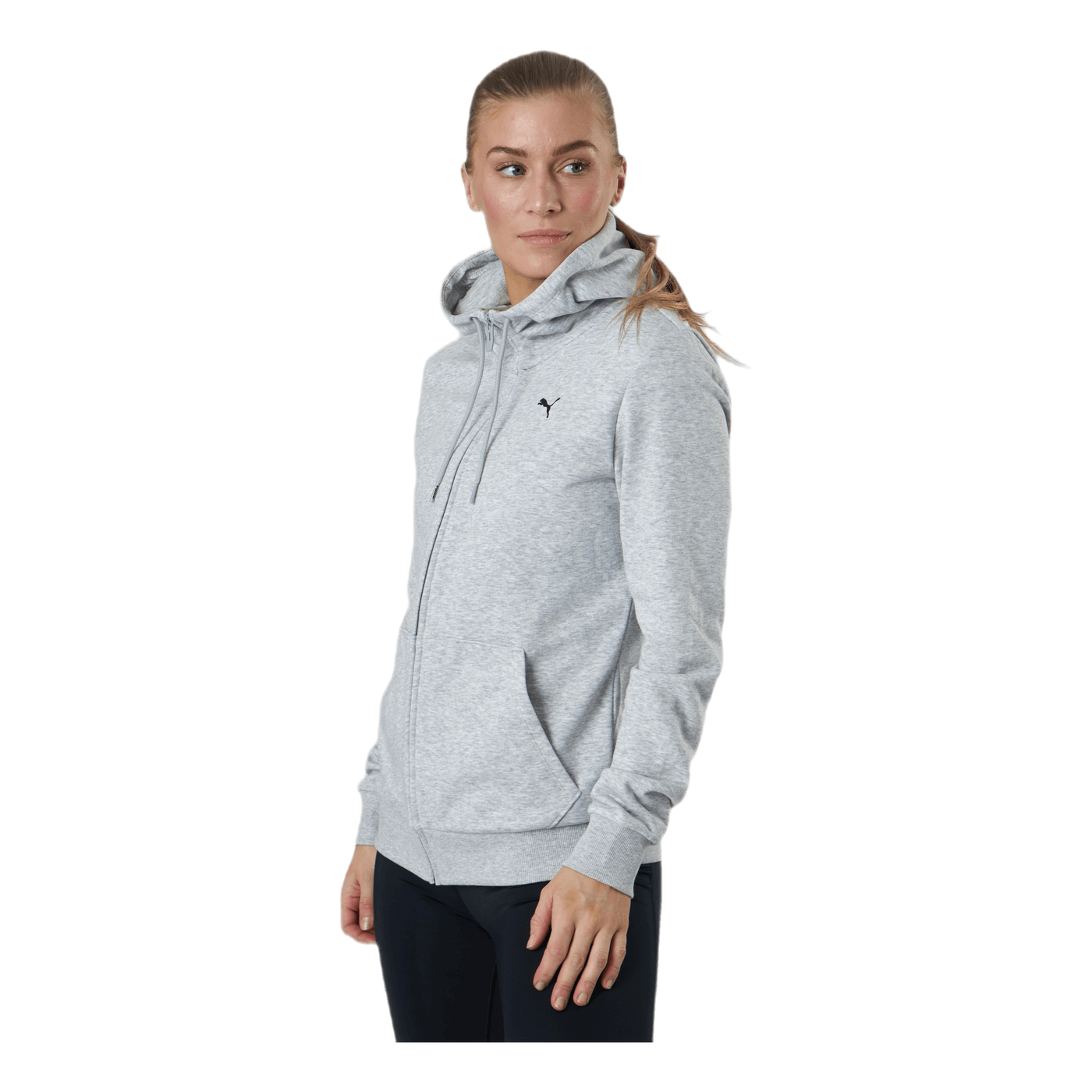 Essential Small Logo Full-Zip Hoodie Tr Grey